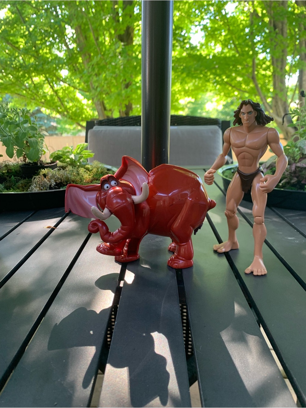 Disney Tarzan and Tantor Mattel Stamped Burroughs Action Figures 1999